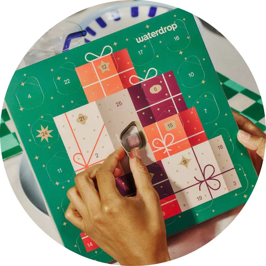 Waterdrop adventskalender 2025 klein verpakking