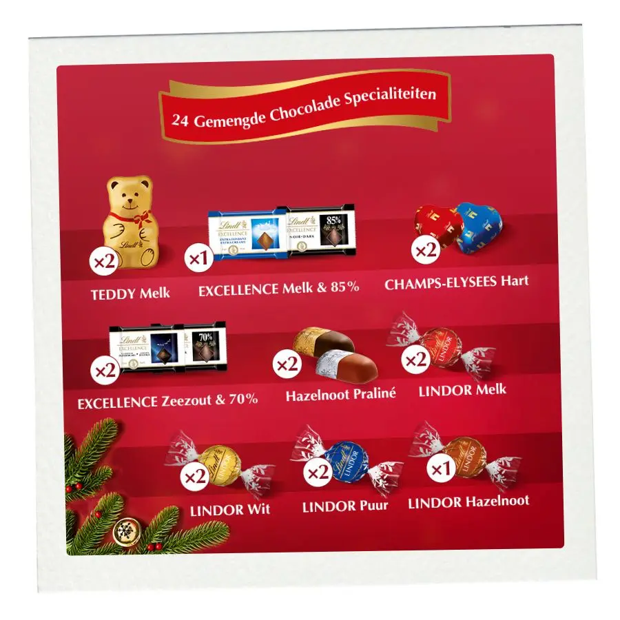 Lindt adventskalender kerstboom 2025